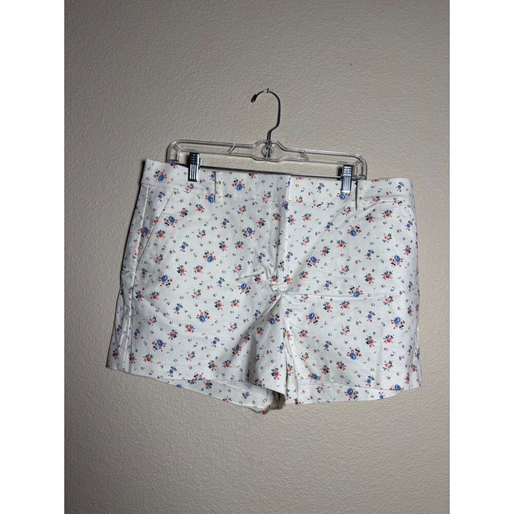 LOFT Womens Riviera Shorts in Floral Size 14 White